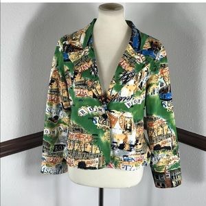 Woman’s French Postcards Italy scene blazer size M